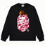BAPE Style Baby Milo on Camo Ape Head Long-Sleeve Tee - Black/Pink