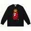 BAPE Style Baby Milo Peeking on Camo Ape Head Long-Sleeve Tee - Black/Red