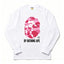BAPE Style "BY BATHING APE" Camo Ape Head Long-Sleeve Tee - White/Pink
