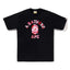BAPE Style Camo Ape Head Arch Logo Short-Sleeve Tee - Black/Pink