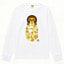 BAPE Style Baby Milo Peeking on Camo Ape Head Long-Sleeve Tee - White/Yellow