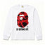 BAPE Style "BY BATHING APE" Camo Ape Head Long-Sleeve Tee - White/Red