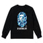 BAPE Style "BY BATHING APE" Camo Ape Head Long-Sleeve Tee - Black/Blue