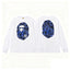 BAPE Style Big Camo Ape Head Long-Sleeve Tee - White/Blue