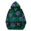 "Denim Tears" Plaid Pattern Full-Zip Oversized Hoodie (Green/Purple)