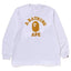 BAPE Style Arch Logo Plaid Camo Ape Head Long-Sleeve Tee - White/Yellow