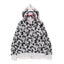 BAPE Style Camo Shark Full-Zip Hoodie - Black/White/Grey