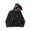 BAPE Style Camo Shark Full-Zip Hoodie - Black/Grey