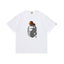 BAPE Style Snake Print & Baby Ape Head Short-Sleeve Tee - White