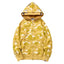 BAPE Style Camo Shark Full-Zip Hoodie - Yellow