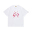 BAPE Style Camo Shark Full-Zip Motif Short-Sleeve Tee - White/Pink