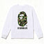 BAPE Style "BY BATHING APE" Camo Ape Head Long-Sleeve Tee - White/Green