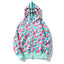 BAPE Style Multi-Color Pastel Camo Shark Full-Zip Hoodie