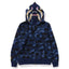 BAPE Style Camo Gold Shark Teeth Full-Zip Hoodie - Blue