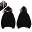 BAPE Style Solid Black Shark Full-Zip Hoodie - Camo Interior