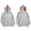 BAPE Style Solid Light Grey Shark Full-Zip Hoodie - Pink Camo Interior