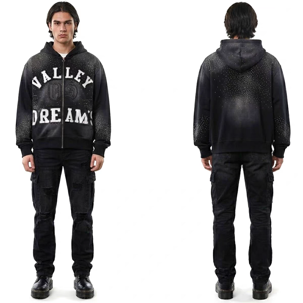 Vale Forever Classico Zip Up Hoodie Black