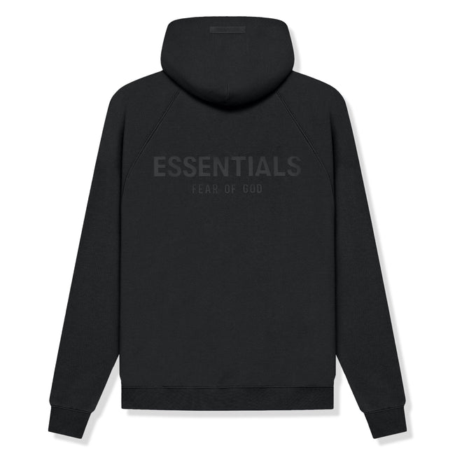 Fear Of God Essentials Reverse Logo Black Hoodie (SS21) Hover Image
