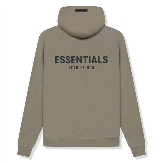 Fear Of God Essentials Reverse Logo Taupe Hoodie (SS21) Hover Image