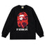 BAPE Style "BY BATHING APE" Camo Ape Head Long-Sleeve Tee - Black/Red