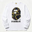 BAPE Style "BY BATHING APE" Camo Ape Head Long-Sleeve Tee - White/Yellow