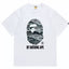 BAPE Style Urban Grey Camo Big Ape Head Short-Sleeve Tee - White