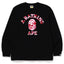 BAPE Style Arch Logo Camo Ape Head Long-Sleeve Tee - Black/Pink