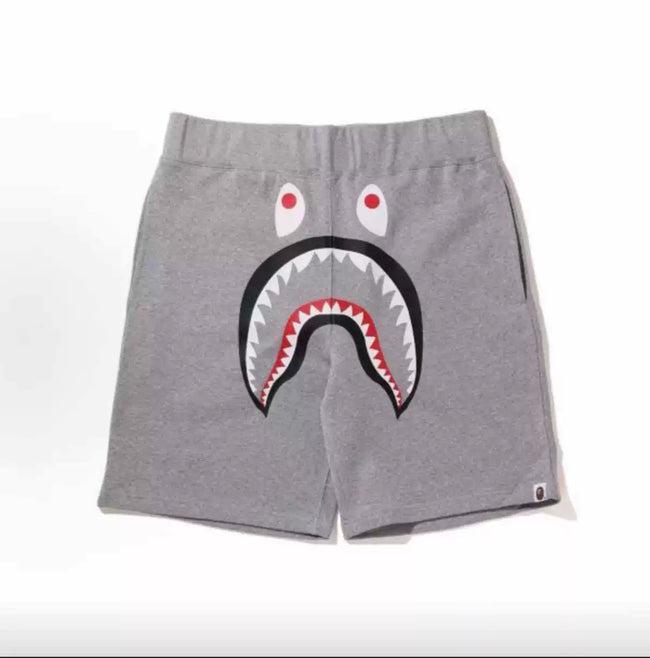BAPE Style Shark Casual Shorts - Light Grey Heather Hover Image