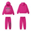 SP5DER Punk Web Graphic Pullover Hoodie and Sweatpants Matching Set - Pink