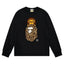 BAPE Style Baby Milo on Leopard Camo Ape Head Long-Sleeve Tee - Black/Leopard