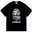 BAPE Style Urban Grey Camo Big Ape Head Short-Sleeve Tee - Black