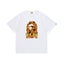 BAPE Style Flame & Logo Ape Head Short-Sleeve Tee - White
