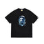 BAPE Style Winter Snow Scenery Ape Head Short-Sleeve Tee - Black