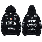 Corteiz All-Over Multi-Logo Heavyweight Hoodie - Black