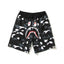 BAPE Style Camo Shark Casual Shorts - Black/Grey