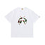 BAPE Style Camo Shark Full-Zip Motif Short-Sleeve Tee - White/Classic Green
