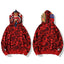 BAPE Style Camo Tiger Full-Zip Hoodie - Red