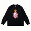 BAPE Style Baby Milo Peeking on Camo Ape Head Long-Sleeve Tee - Black/Pink