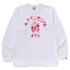 BAPE Style Arch Logo Camo Ape Head Long-Sleeve Tee - White/Pink