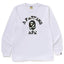 BAPE Style Arch Logo Monochrome Camo Ape Head Long-Sleeve Tee - White