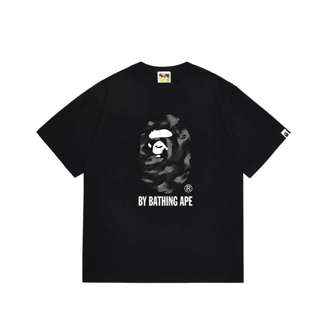 BAPE Style Dark Camo Big Ape Head Short-Sleeve Tee - Black Hover Image