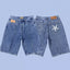 Corteiz Back Star Embroidery Heavyweight Denim Shorts BLue