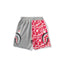 BAPE Style Split-Color Camo Shark Casual Shorts - Grey/Pink