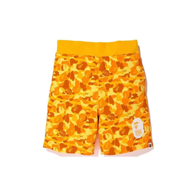 BAPE Style Camo & Ape Head Casual Shorts - Bright Yellow Hover Image