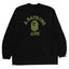 BAPE Style Arch Logo Plaid Camo Ape Head Long-Sleeve Tee - Black/Dark Green