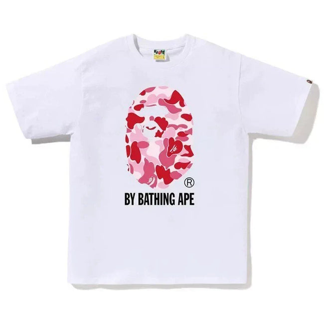 BAPE Style Camo Big Ape Head Short-Sleeve Tee - White/Pink Hover Image