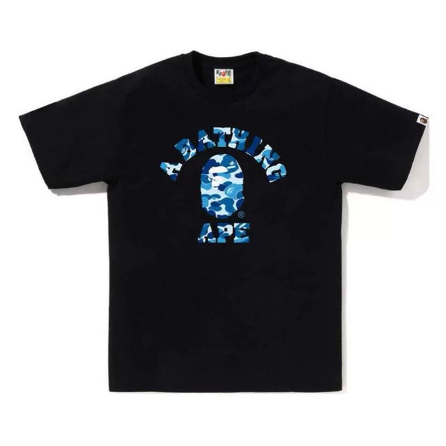 BAPE Style Camo Ape Head Arch Logo Short-Sleeve Tee - Black/Blue Hover Image
