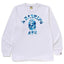BAPE Style Arch Logo Camo Ape Head Long-Sleeve Tee - White/Blue