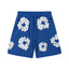 Denim Tears Cotton Wreath Graphic Shorts - Royal Blue / Relaxed Streetwear Fit