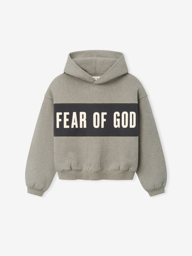 Fear Of God Essentials Kids Cropped Relaxed Panelled Hoodie Hover Image